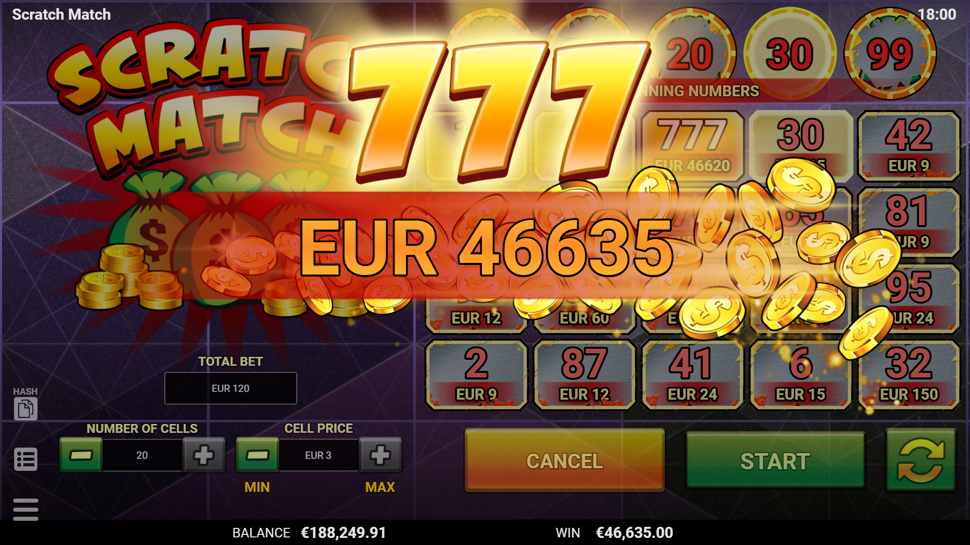 Slot Scratch Match, Jogo de slot Scratch Match, Slot raspadinha